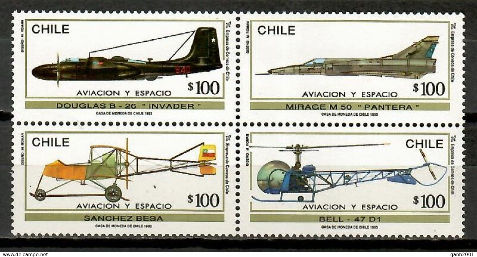 Chile 1993 / Aviation Airplanes MNH Aviacion Aviones Luftfahrt / Cu10011  3-3 - Avions