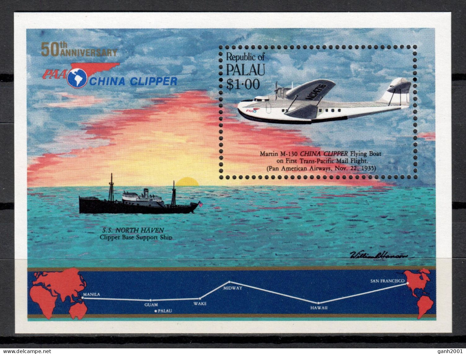 Palau 1985 Palaos / Aviation Airplanes MNH Aviación Luftfahrt / Hp36  23-18 - Avions