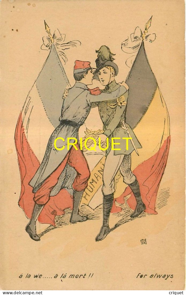 Guerre 14-18, WW1, à La Vie, à La Mort, Soldat Français Et Soldat Belge, Carte Pas Courante - Weltkrieg 1914-18