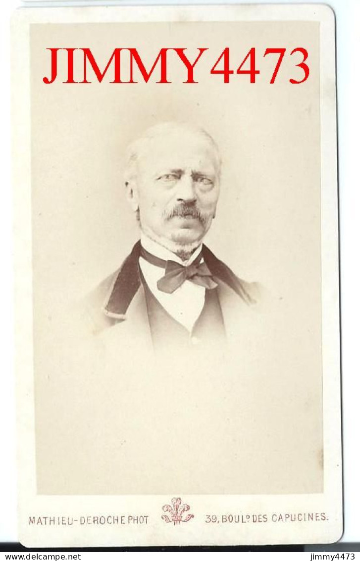 CARTE CDV - Portrait D'un Homme à Identifier  - Tirage Aluminé 19ème - Taille 63 X 104 - Photo M.DEROCHE - Anciennes (Av. 1900)