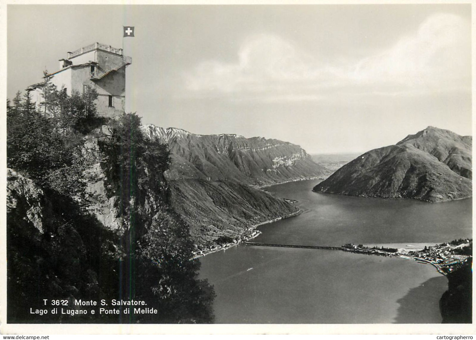 Postcard Switzerland Lugano Lake Paradiso Monte San Salvatore - Sonstige & Ohne Zuordnung