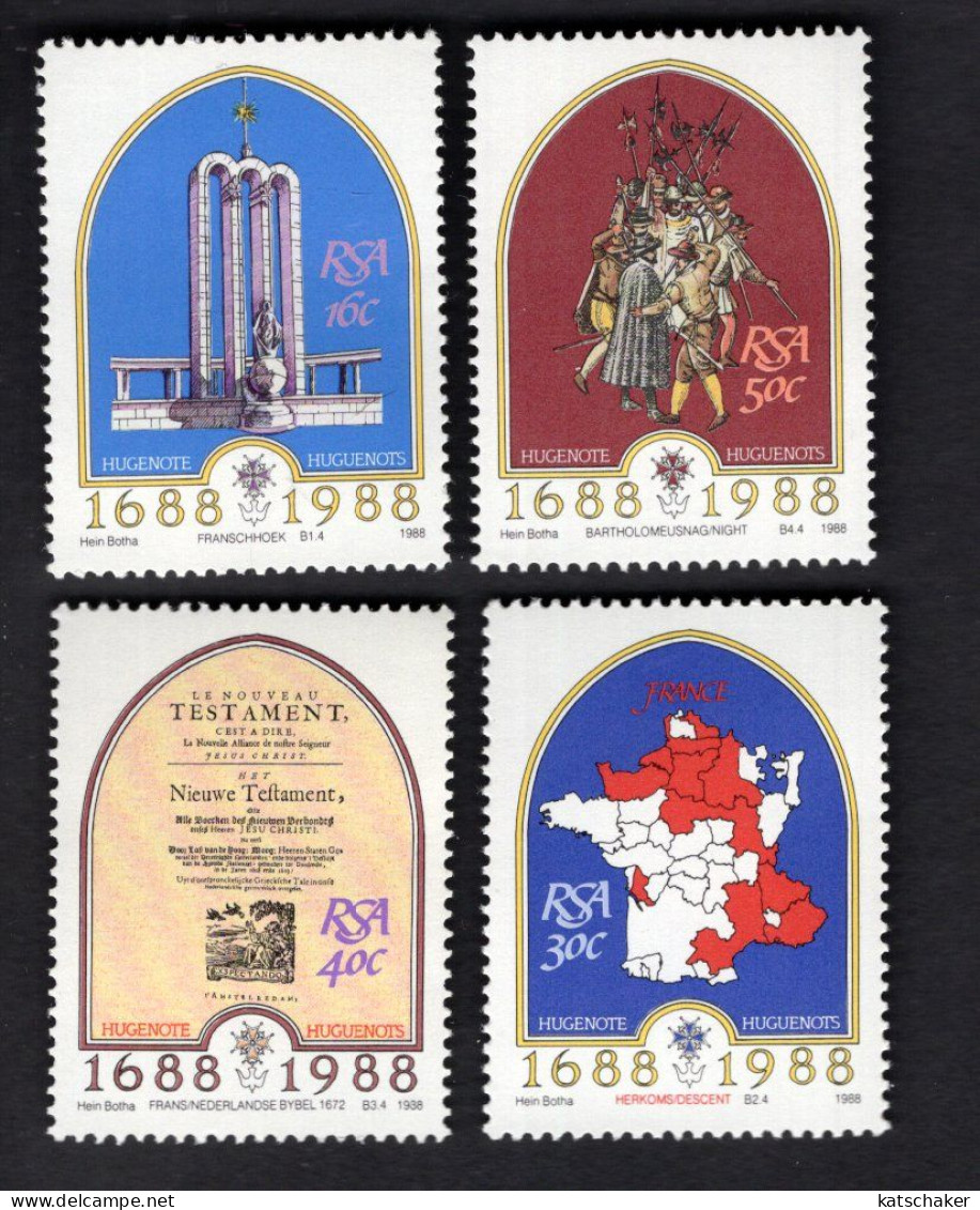 2034015845 1988 SCOTT 710 713  (XX)  POSTFRIS MINT NEVER HINGED - FRENCH HUGUENOT SETTLEMENT OF THE CAPE - 300TH ANNIV - Neufs