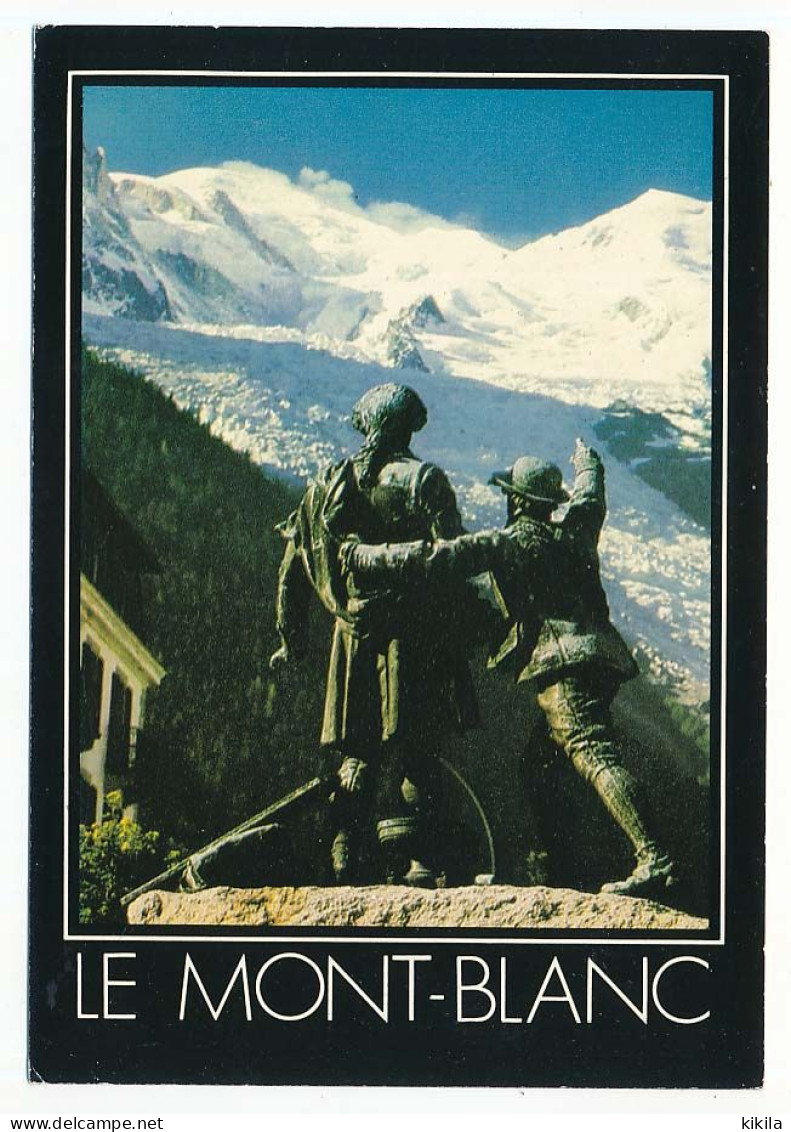 CPSM / CPM 10.5 X 15 Haute Savoie Monument De Jacques Balmat Et De Saussure Face Au Mont Blanc - Sonstige & Ohne Zuordnung