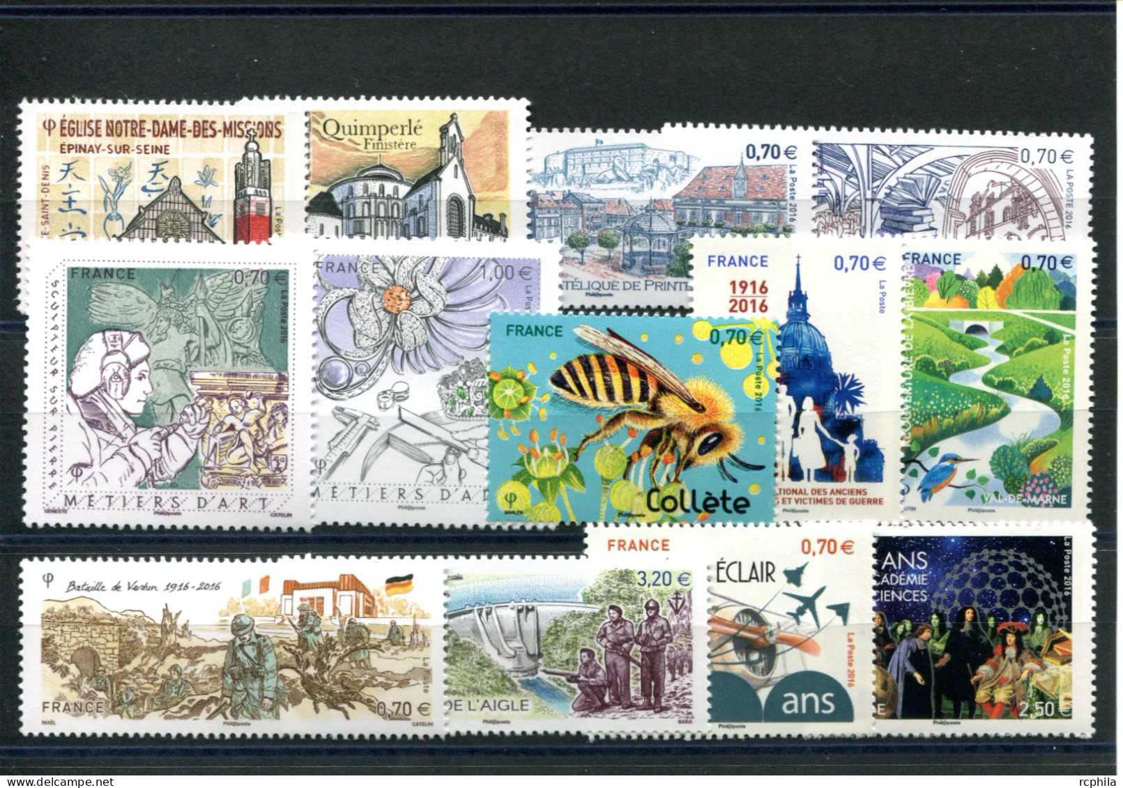 RC 27677 FRANCE 2016 LOT DE TIMBRES EN EURO A LA FACIALE 13,70€ NEUFS ** MNH TB - Unused Stamps