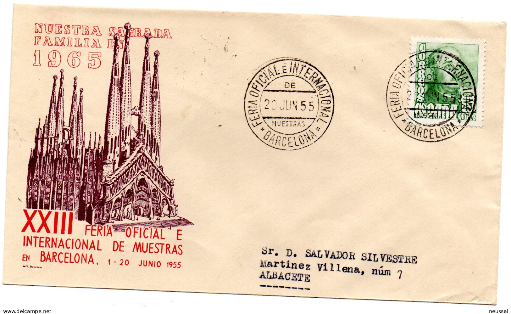 Carta Con Matasellos Commemorativo   Feria De Muestras 1955 - Covers & Documents