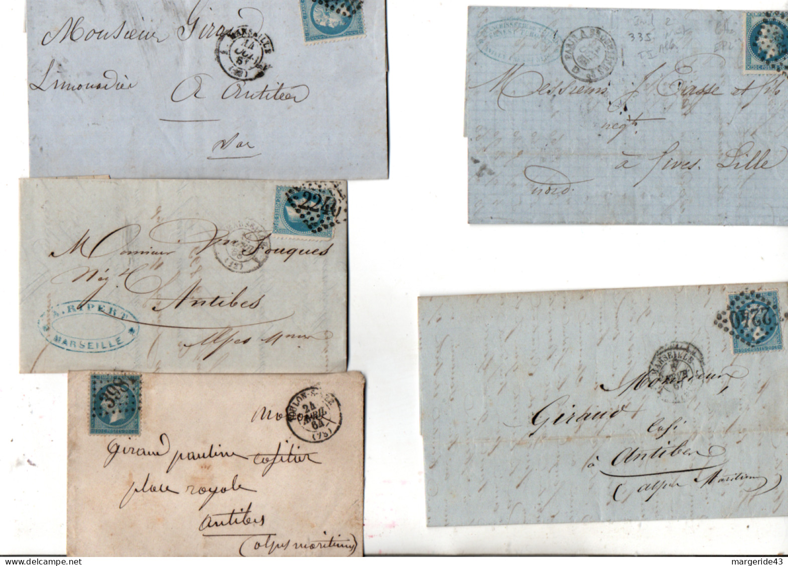 FRANCE LOT DE 40 LETTRES CLASSIQUES