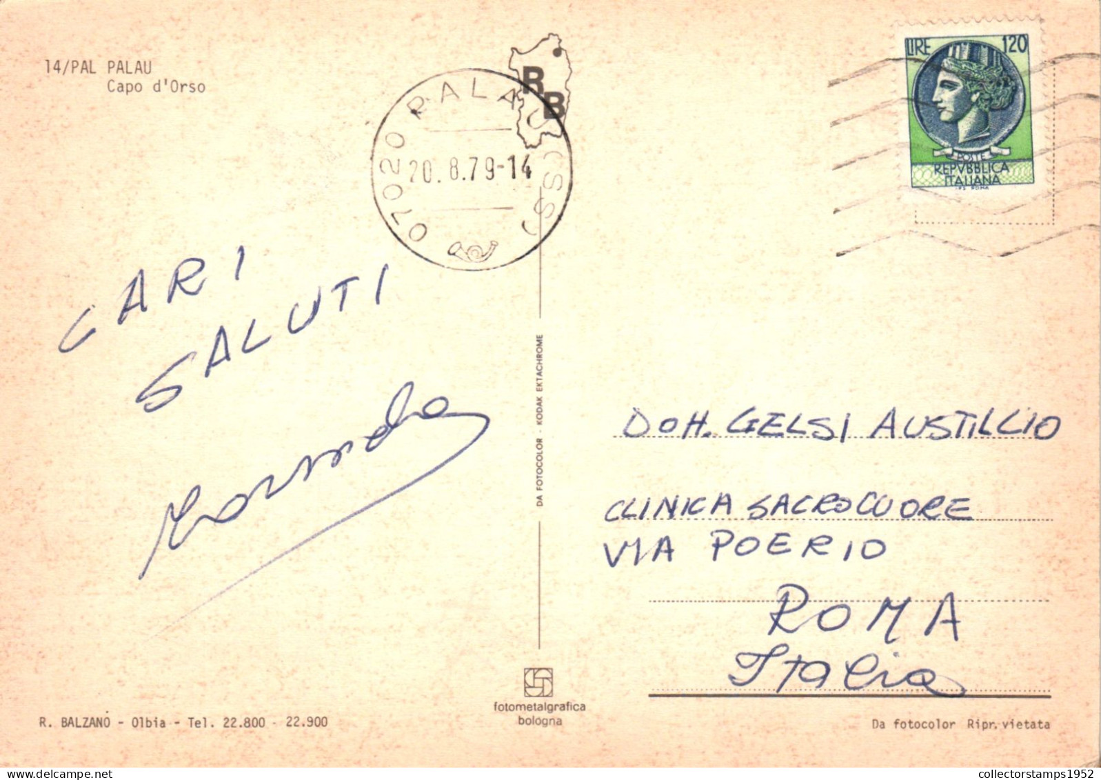 PALAU, CAPO D'ORSO, ROCK, OCEANIA, POSTCARD - Palau