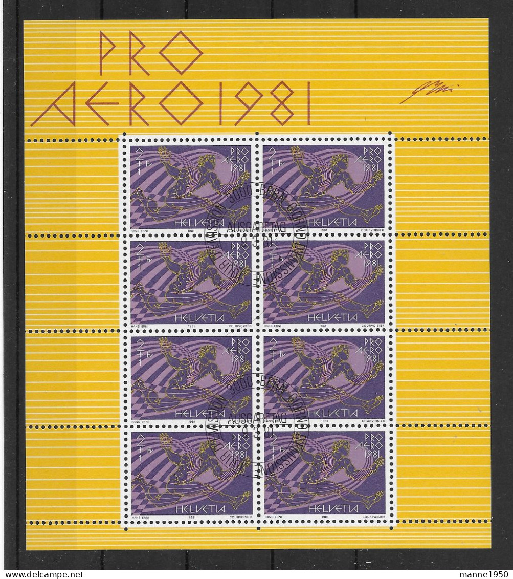 Schweiz 1981 Luftfahrt Mi.Nr. 1196 Kleinbogen Gestempelt - Used Stamps