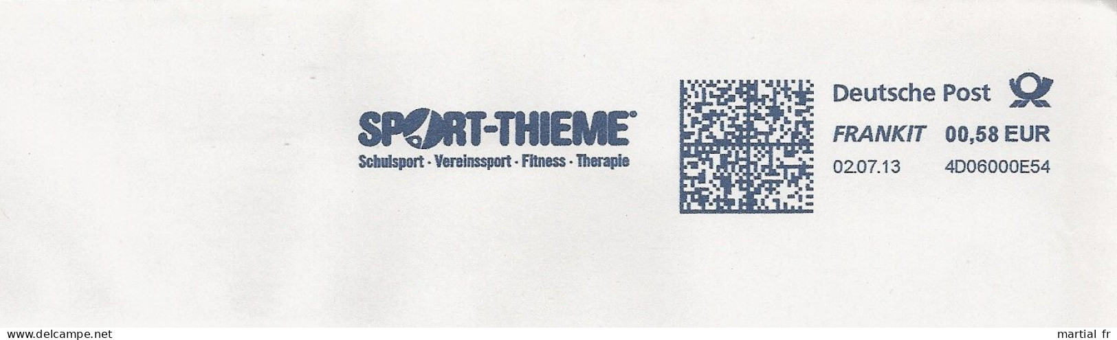 EMA RED METER STAMP FREISTEMPEL ALLEMAGNE DEUTSCHLAND GERMANY Sport SCOLAIRE FITNESS THERAPIE THIEME SCHULSPORT SCHOOL - Autres & Non Classés