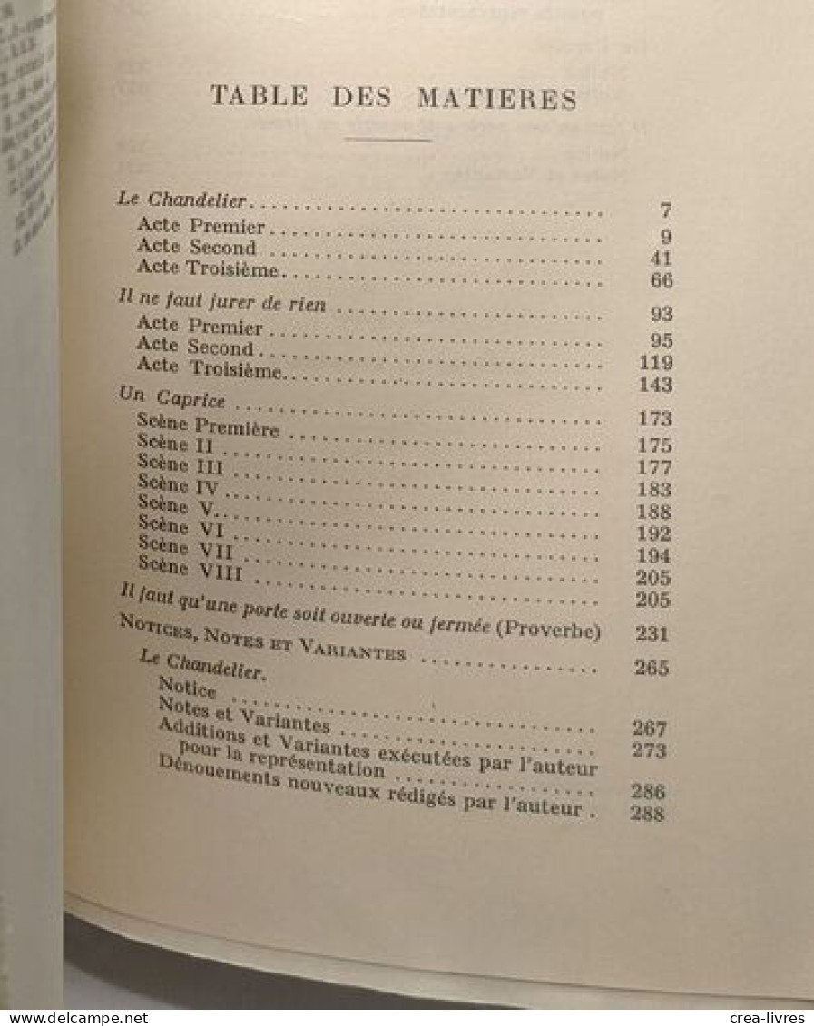 Comédies Et Proverbes III / Oeuvres Complètes - Autres & Non Classés