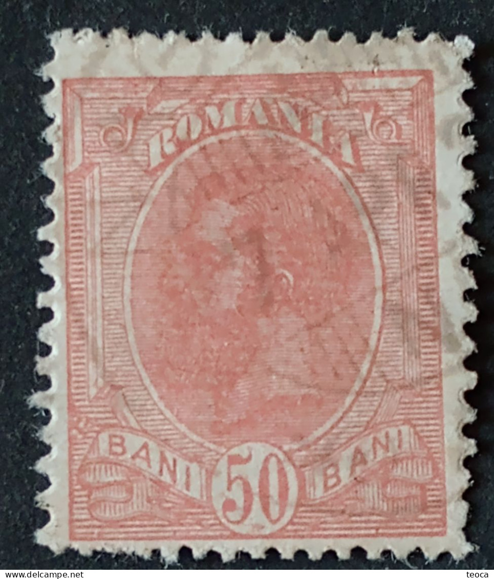 Errors Romania 1900 King Charles I  , Printed  With Color Spot Printing, Image Tilted To The Left,printed Model Left - Errors, Freaks & Oddities (EFO)