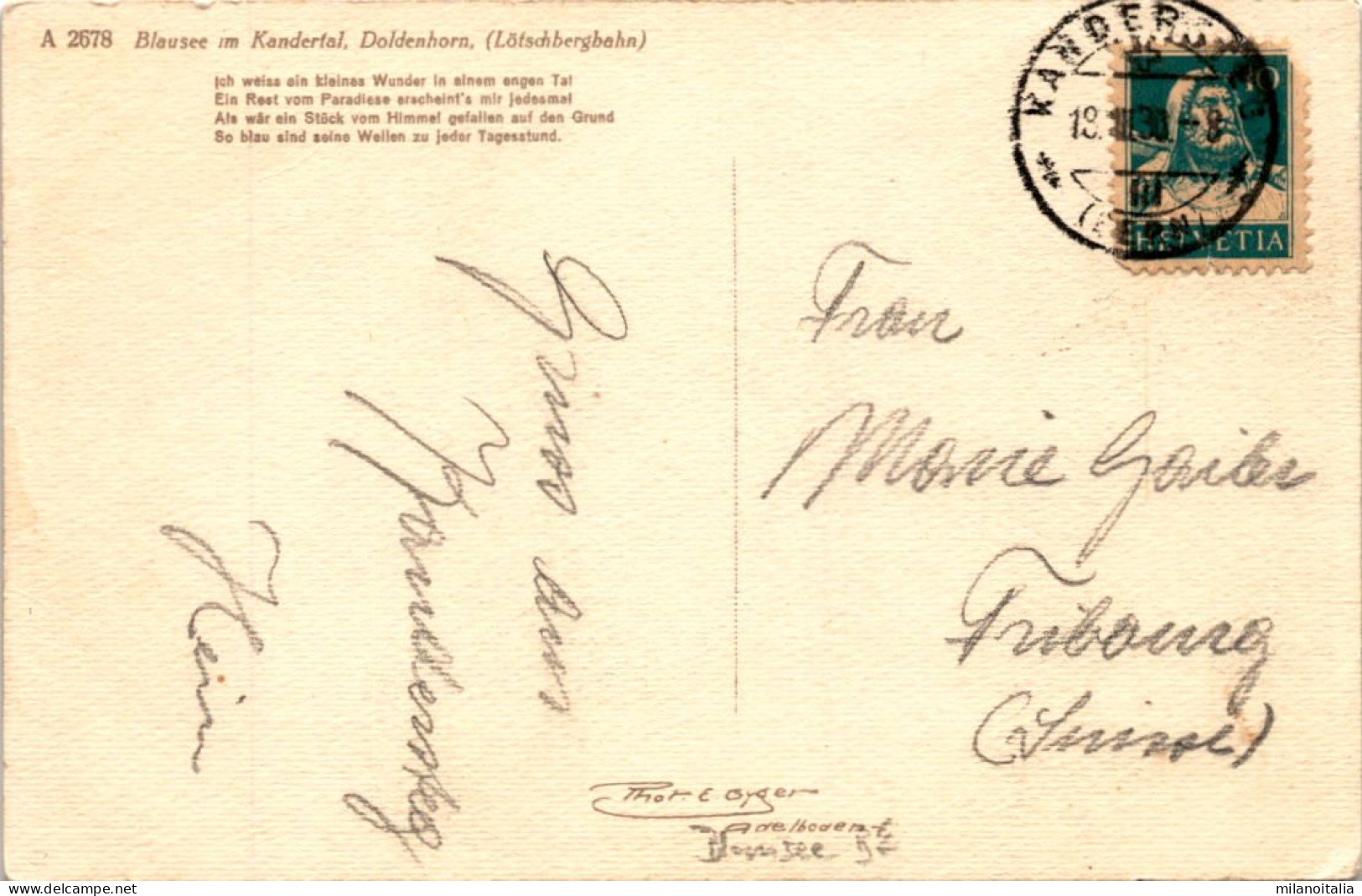 Blausee Im Kandertal (2678) * 18. 8. 1930 - Kandergrund