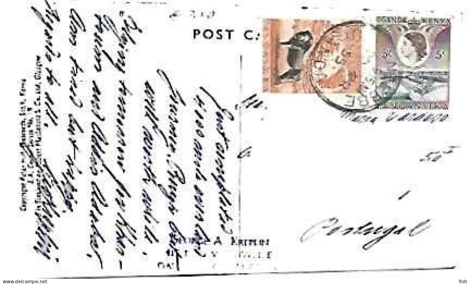 Uganda & Marcofilia, Crested Crane, Balearica Regulorum, Niebbe A Lisboa 1955 (6869) - Uganda