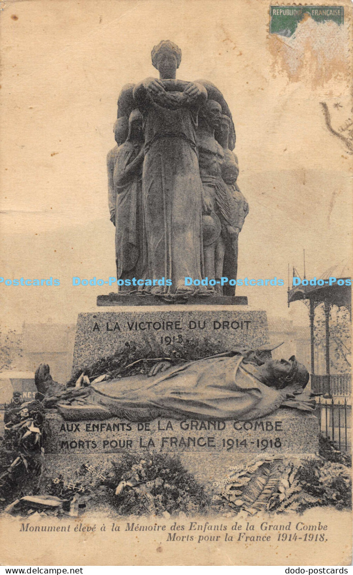 R168964 Monument Eleve A La Memoire Des Enfants De La Grand Combe Morts Pour La - Monde