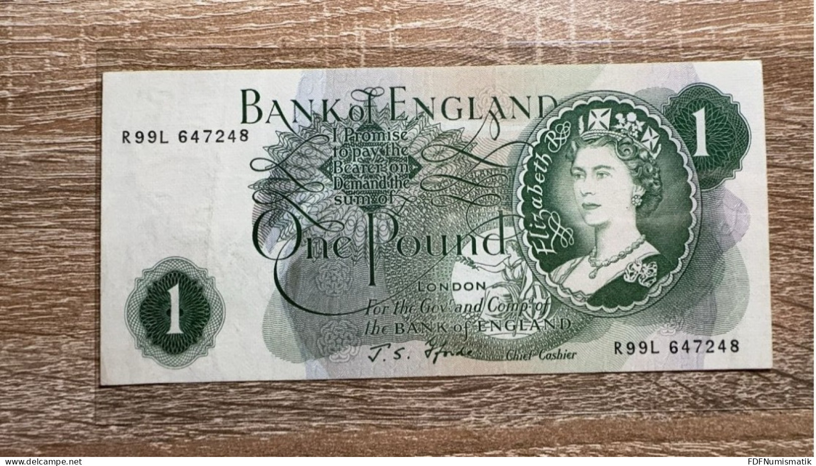 Great Britiain ，1 Pound Pick 374f，experimental G On The Back，R99L Last Prefix，rare UNC Price Over 200 EurosEF Condition - 1 Pond
