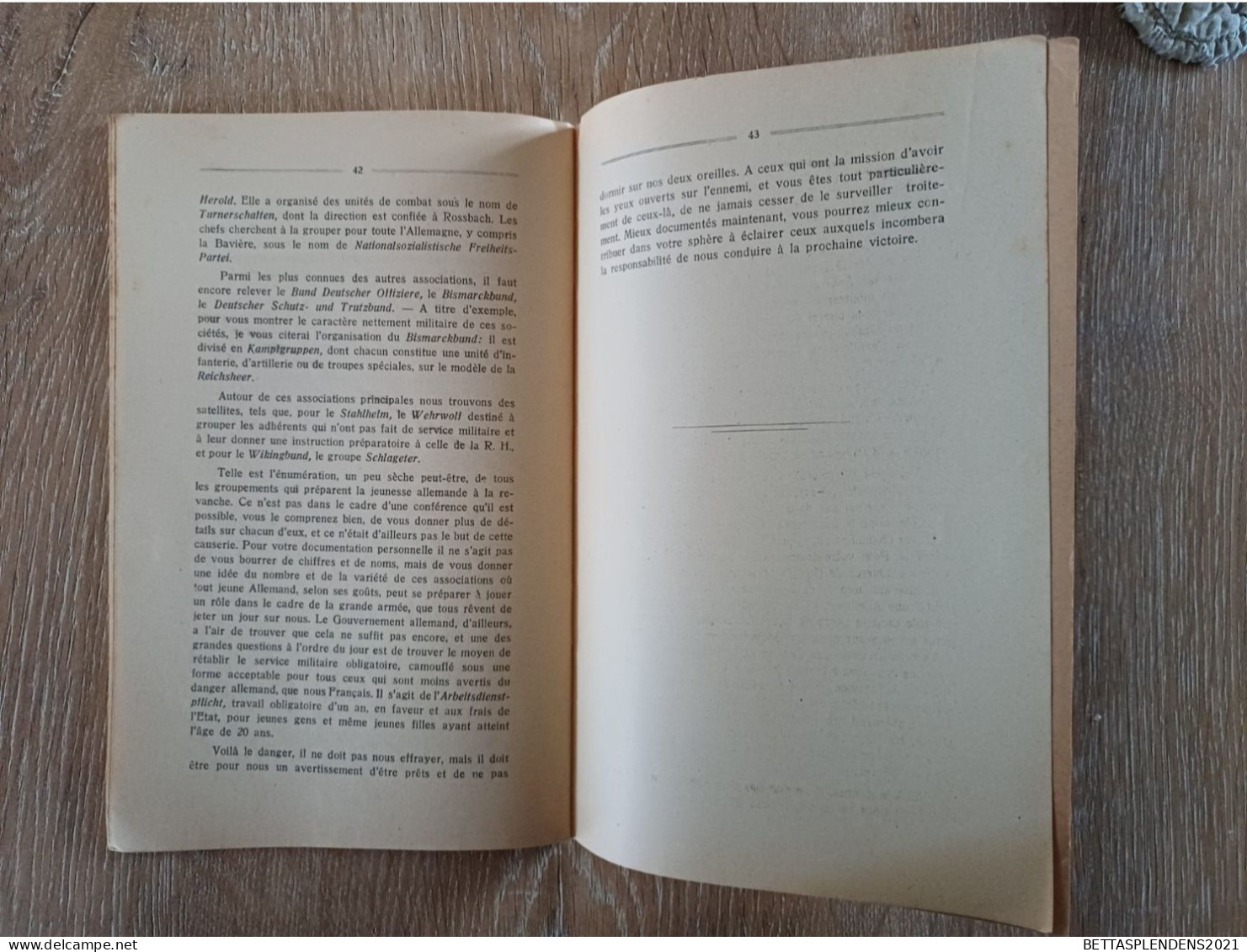 L'ARMEE ALLEMANDE EN 1924 - Conférences faite aux Officiers de Renseignement à Düsseldorf - Imprimerie Armée Rhin