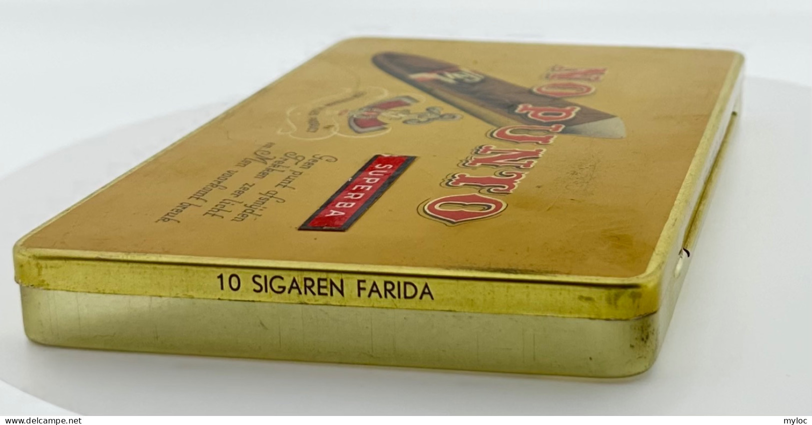 Ancienne Boite Vide En Fer Pour 10 Cigares. NO PUNTO, Superba. Holland, Tilburg. - Contenitore Di Sigari