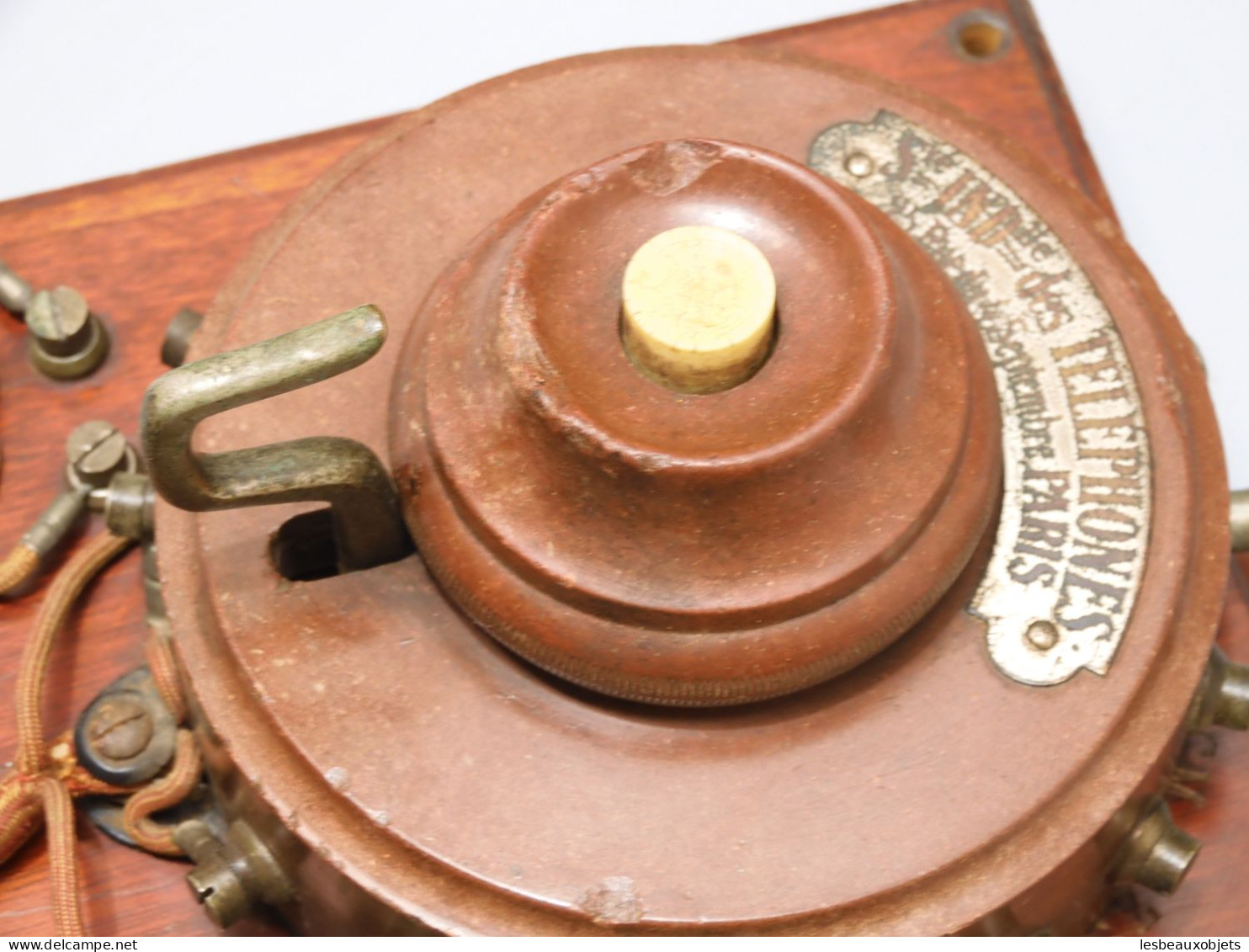 -JOLI TELEPHONE ANCIEN applique Sté Nouvelles des téléphones Collection  E