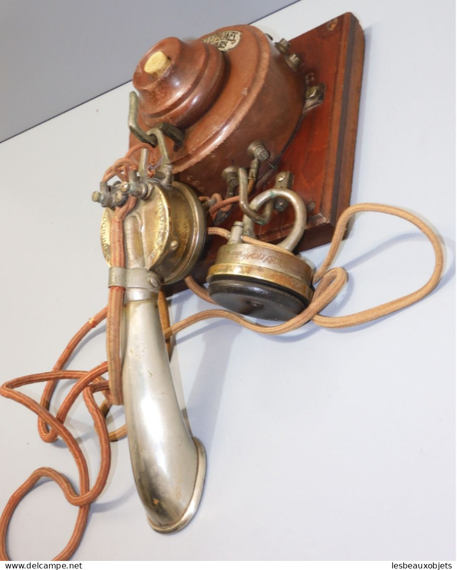 -JOLI TELEPHONE ANCIEN applique Sté Nouvelles des téléphones Collection  E