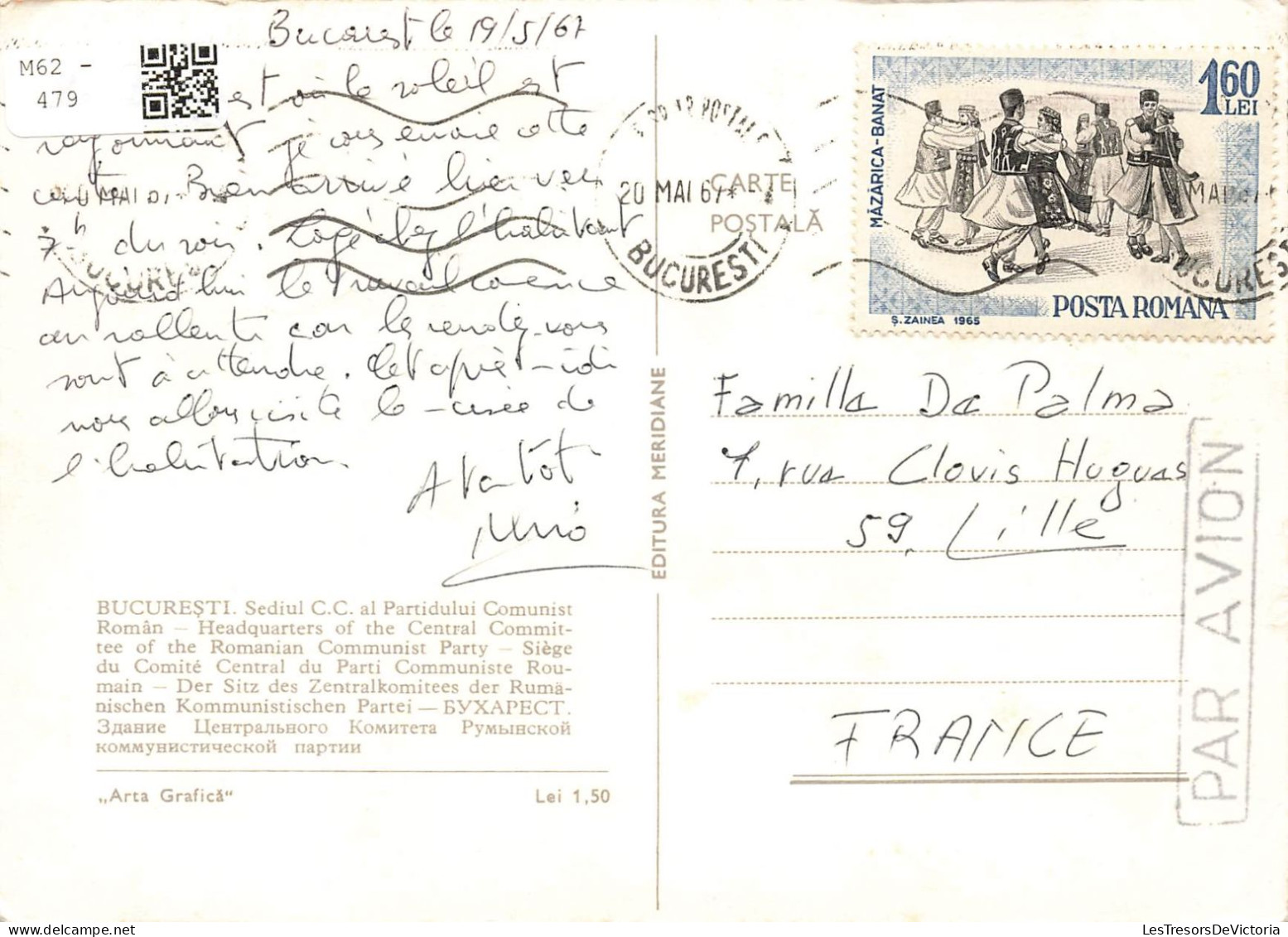 [-5%] ROUMANIE - Bucuresti - Siège Du Comité Central Du Parti Communiste Roumain - Vue Générale - Carte Postale - Romania