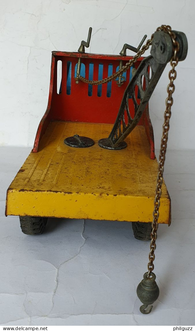 Jouet CAMION DEPANNEUSE EN TOLE 30 Cm SANSON RICO Made In Spain - Jouets Anciens