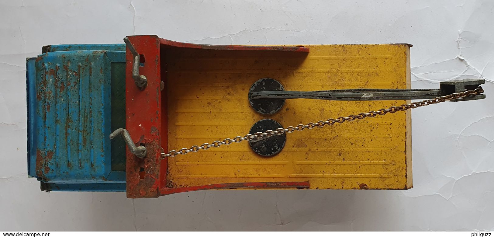 Jouet CAMION DEPANNEUSE EN TOLE 30 Cm SANSON RICO Made In Spain - Jouets Anciens