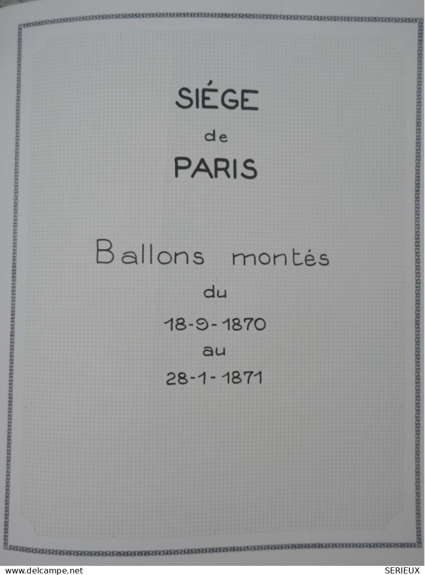 C FRANCE  LETTRE BALLON MONTé LE FULTON 1 11 1870 ARR LE 4 +CACHET MARINE+TEMOIGNAGE SIEGE +VU BEHR.DISPERS. COLLECTION+