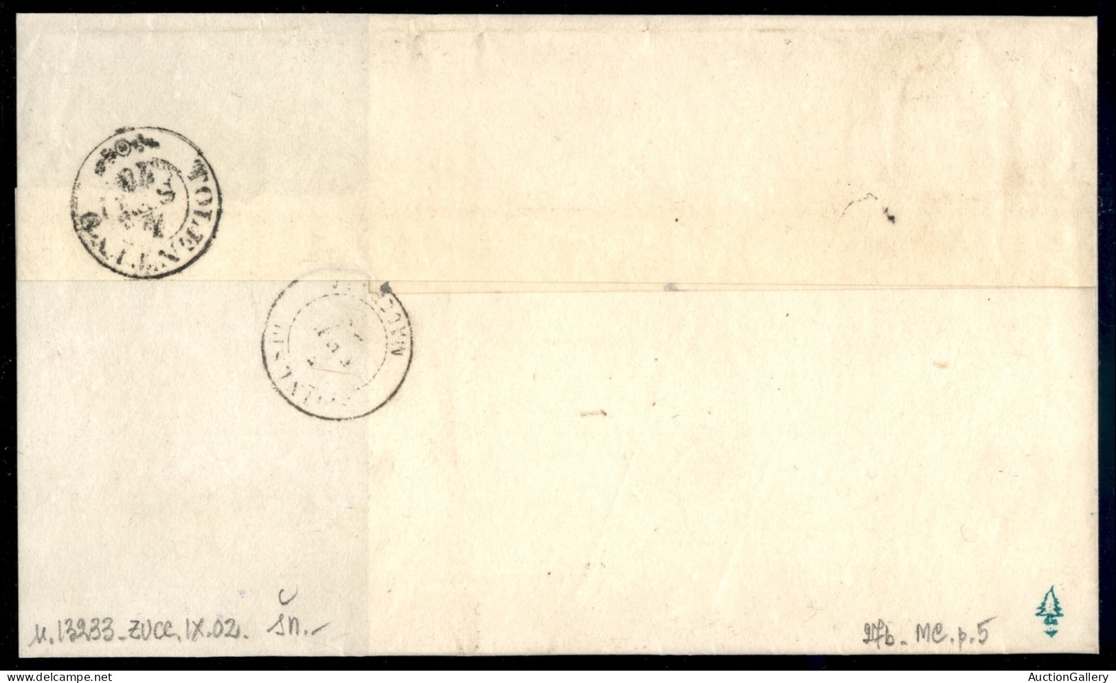 Regno - Vittorio Emanuele II - Involucro Di Lettera Affrancata Con Coppia Orizzontale Del 10 Cent V. Emanuele II Azzurro - Other & Unclassified