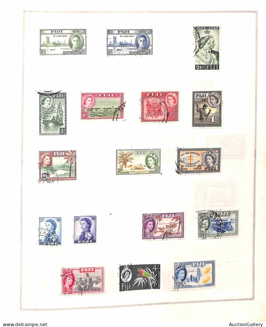 COLONIE INGLESI - Buon inizio di collezione dei valori usati dei diversi Paesi del Commonwealth in cinque classificatori