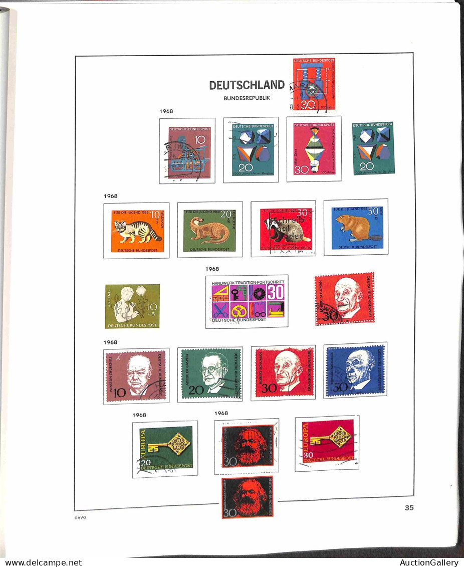 GERMANIA FEDERALE - 1949/1990 - Collezione avanzata di valori usati del periodo montati su album Davo - da esaminare