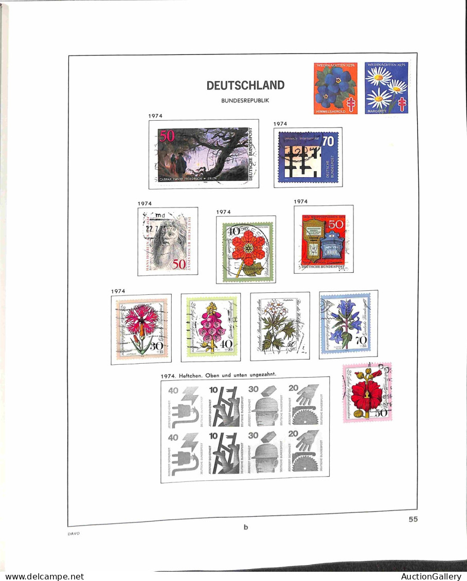 GERMANIA FEDERALE - 1949/1990 - Collezione avanzata di valori usati del periodo montati su album Davo - da esaminare