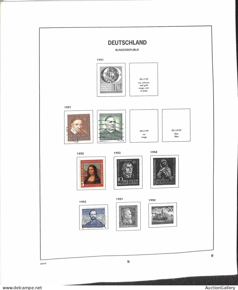 GERMANIA FEDERALE - 1949/1990 - Collezione avanzata di valori usati del periodo montati su album Davo - da esaminare