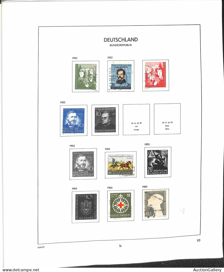 GERMANIA FEDERALE - 1949/1990 - Collezione avanzata di valori usati del periodo montati su album Davo - da esaminare