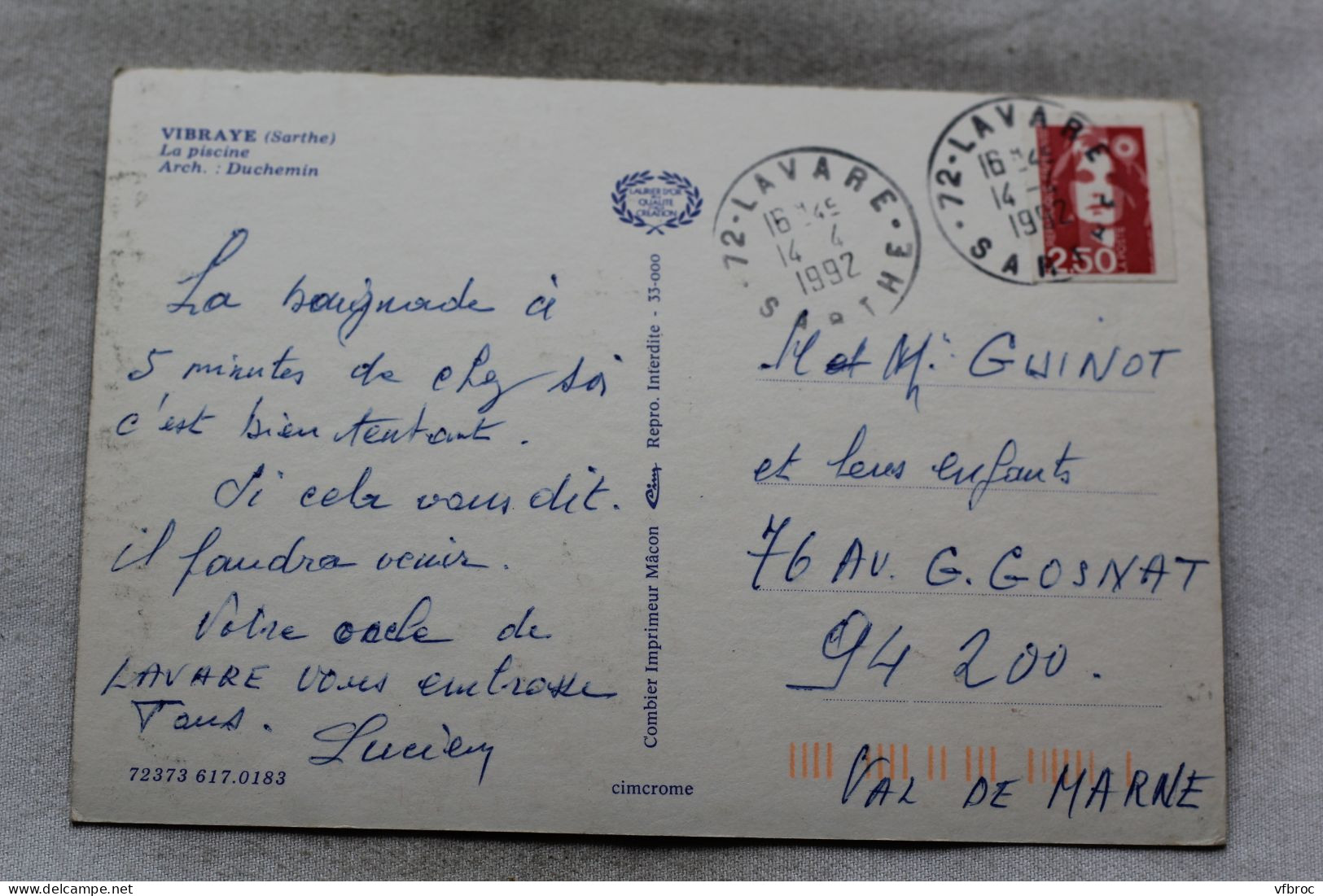 Cpm 1992, Vibraye, La Piscine, Sarthe 72 - Vibraye