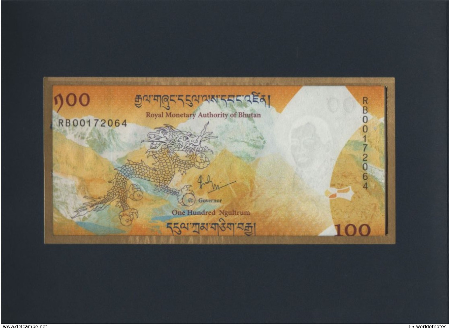 BHUTAN  100 Ngultrum  P37  2016   "First Anniverrsary Of Birth Of HRH The Gyalsey" Commemorative  Issue  With Folder - Bhutan
