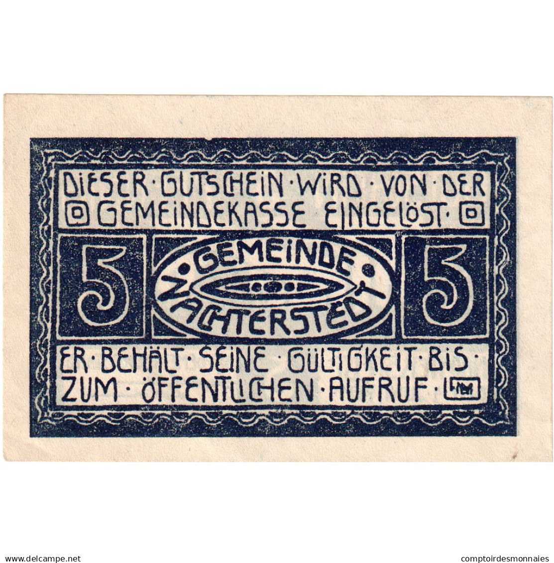 Allemagne, Nachterstedt Gemeinde, 5 Pfennig, Usine 3, 1921, 1921-06-01, SPL - Monetary /of Necessity