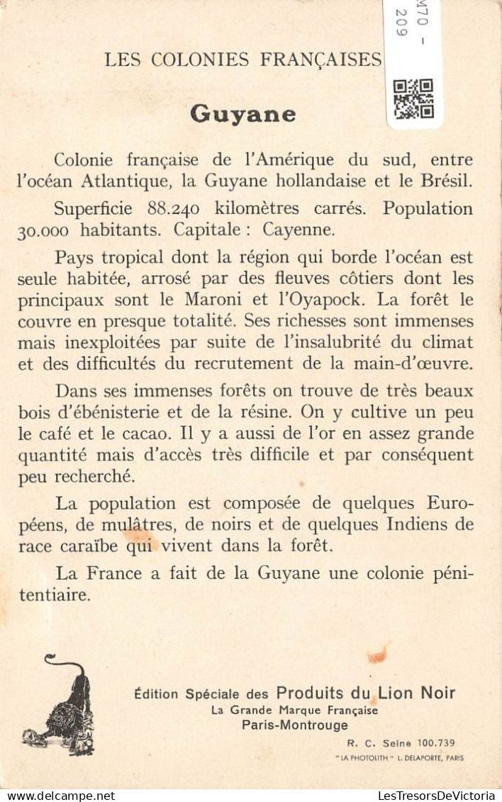 FRANCE - Guyane - Colonies Françaises Guyane - Carte - Illustrations - Chromos & Images - Aardrijkskunde