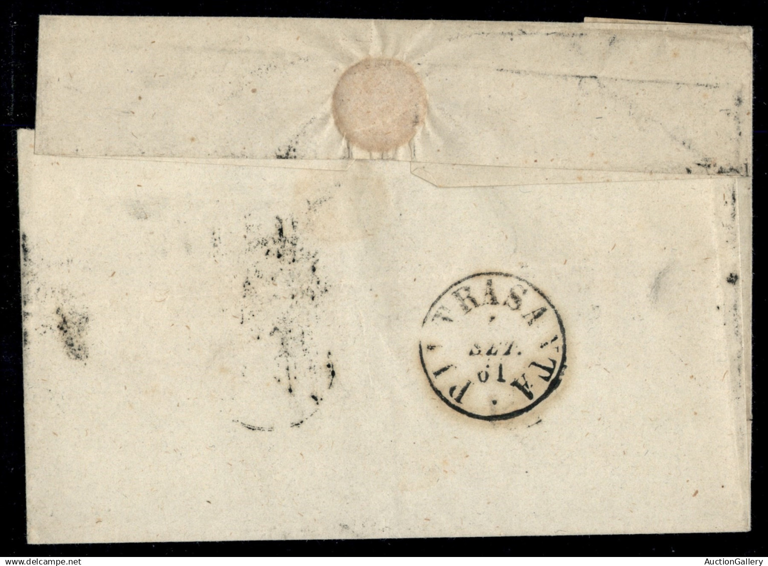 Antichi Stati Italiani - Sardegna - 10 Cent (14Ca) Corto A Destra - Lettera Da Lucca A Pietrasanta Del 3.9.61 - Autres & Non Classés