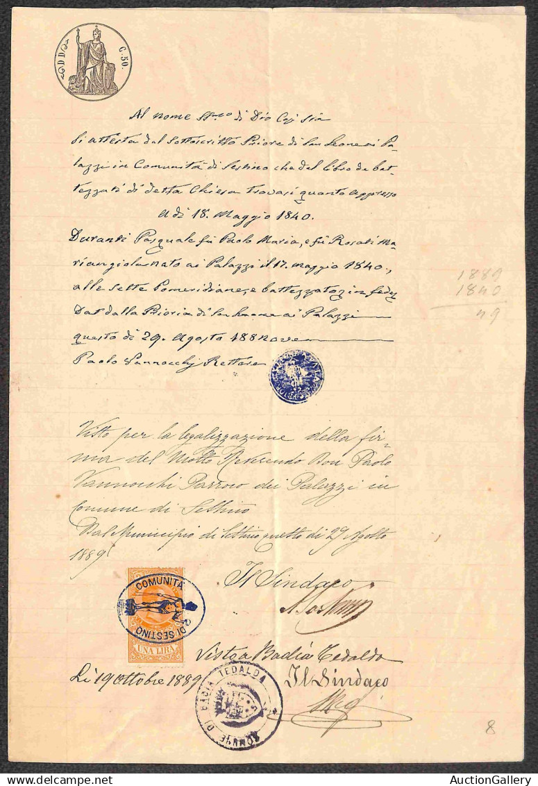 Lotti & Collezioni - Italia - REGNO - 1868/1947 - Trentadue certificati diversi con marche da bollo del periodo - intere