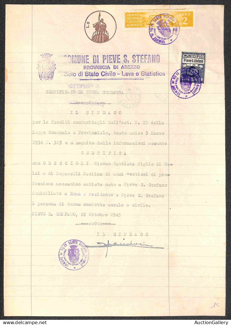 Lotti & Collezioni - Italia - REGNO - 1868/1947 - Trentadue certificati diversi con marche da bollo del periodo - intere