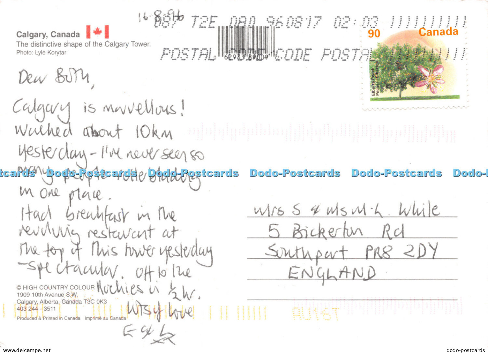 D042450 Calgary. Canada. The Distinctive Shape Of The Calgary Tower. High Countr - Monde