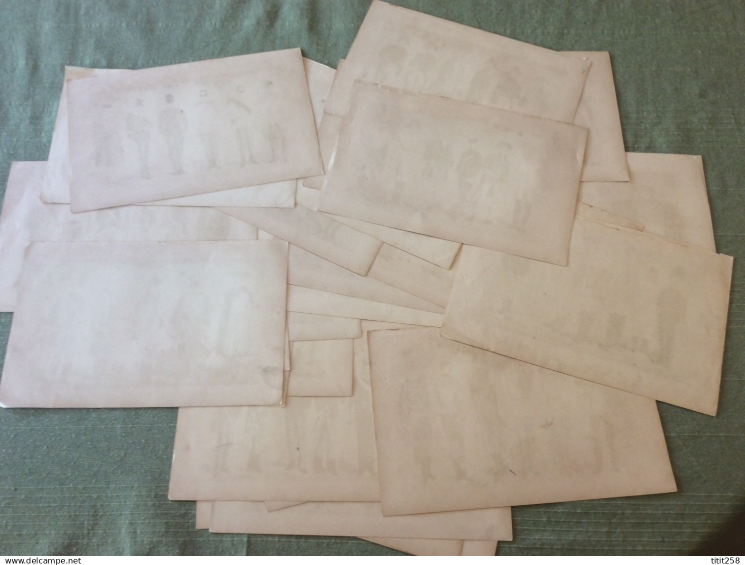 Lot Anciennes Planches Gravures Illustrations Uniformes Armées Militaire Allemagne Deutschland /19 éme /