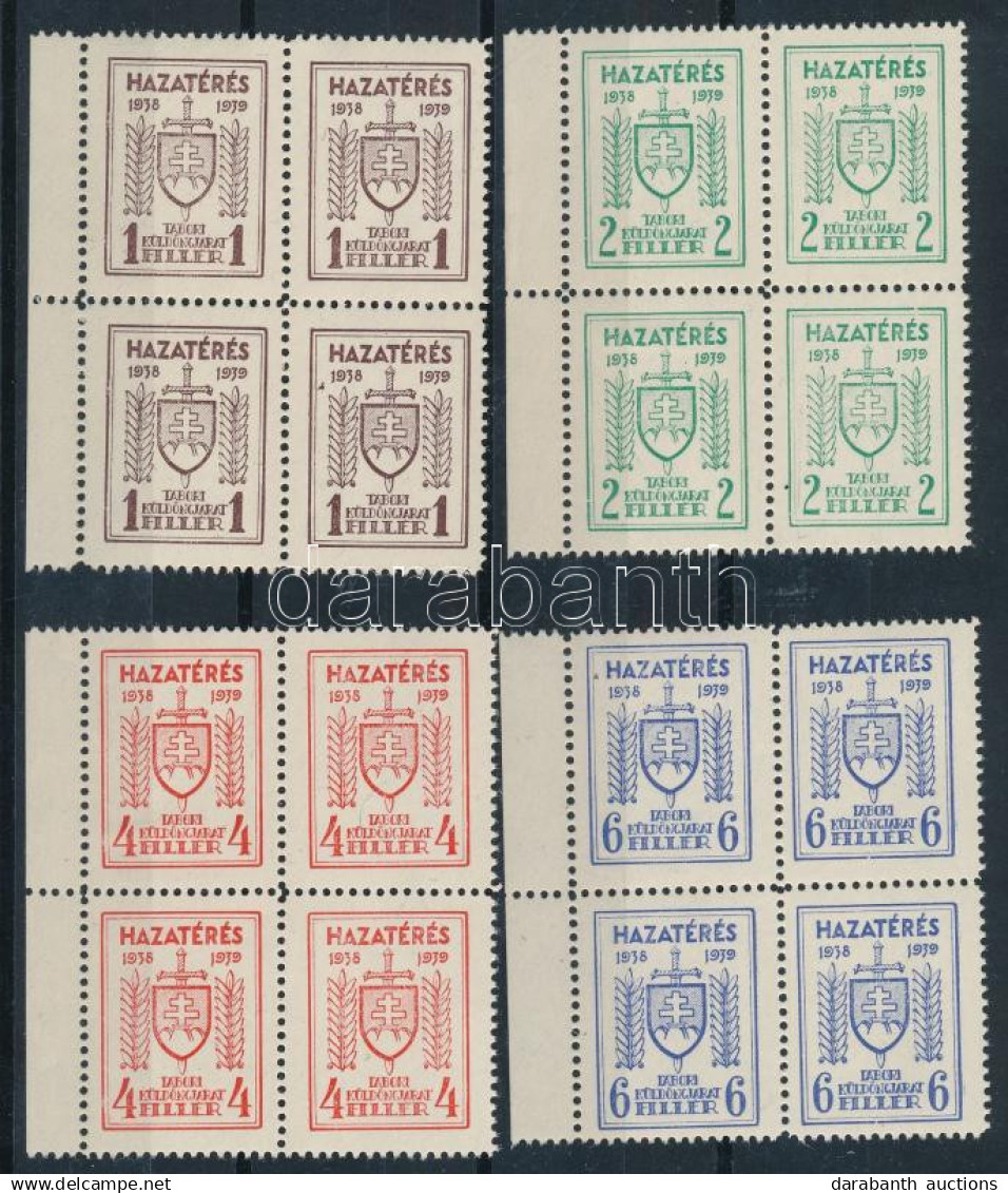 **, * 1939 Soproni Tábori Küldöncjárat II. Kiadás Sorozat ívsarki Négyes Tömbökben, A Bal Felső Bélyegek Falcosak (**340 - Altri & Non Classificati