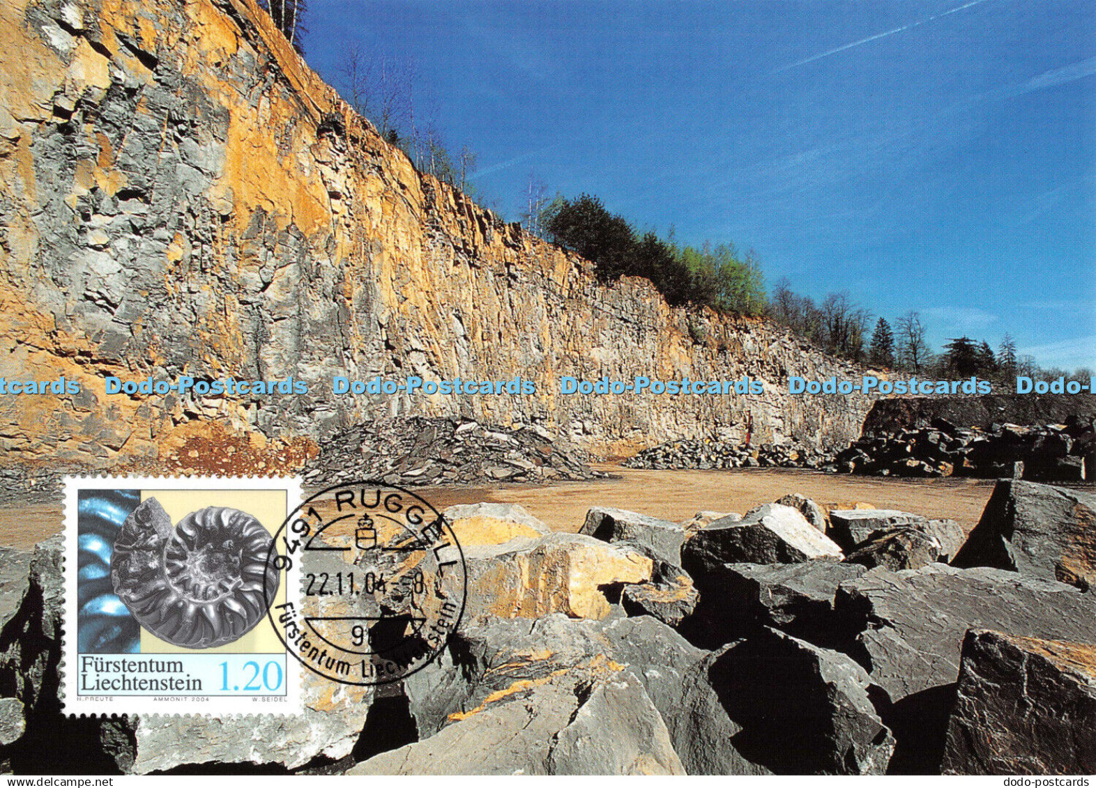 D109362 Ruggell. Furstentum Liechtenstein. Fossilien Aus Liechtenstein. Ammonit. - Monde