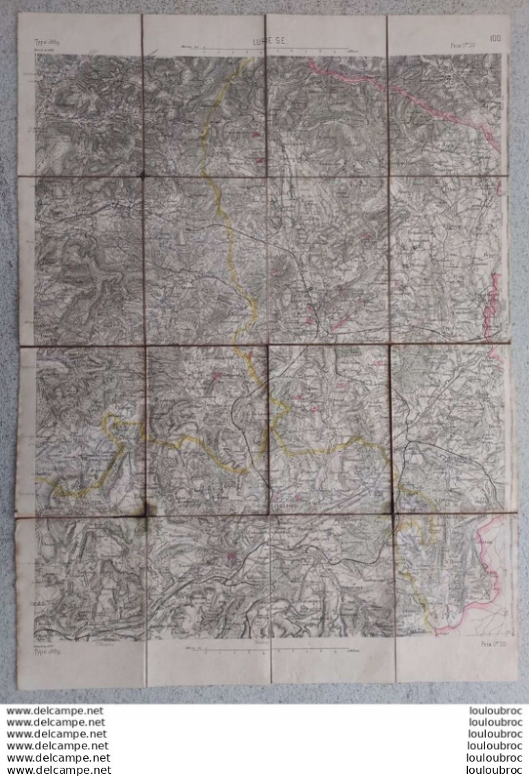 CARTE D'ETAT MAJOR AU 1/80000 LIBRAIRIE SCHMITT BELFORT  TOILEE 43 X 57 CM - Topographische Karten