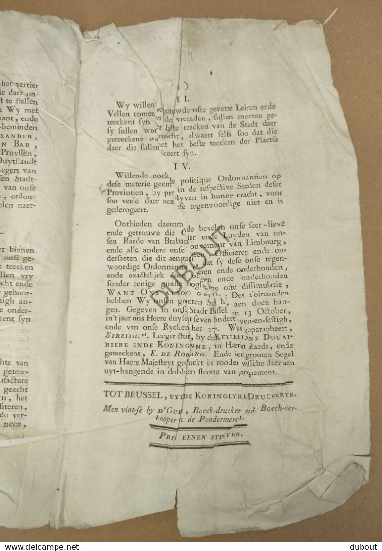Pamflet Maria Theresia - 1767 - Betreffende Leerlooierij (V3320) - Historical Documents