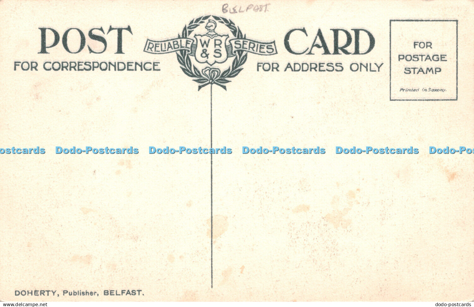 R248120 Belfast Castle Doherty Publisher Belfast Reliable Series WR And S - Monde