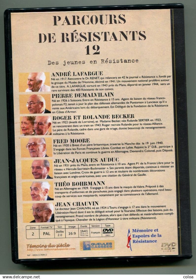 DVD Parcours De Résistants N° 12 Des Jeunes En Résistance - History