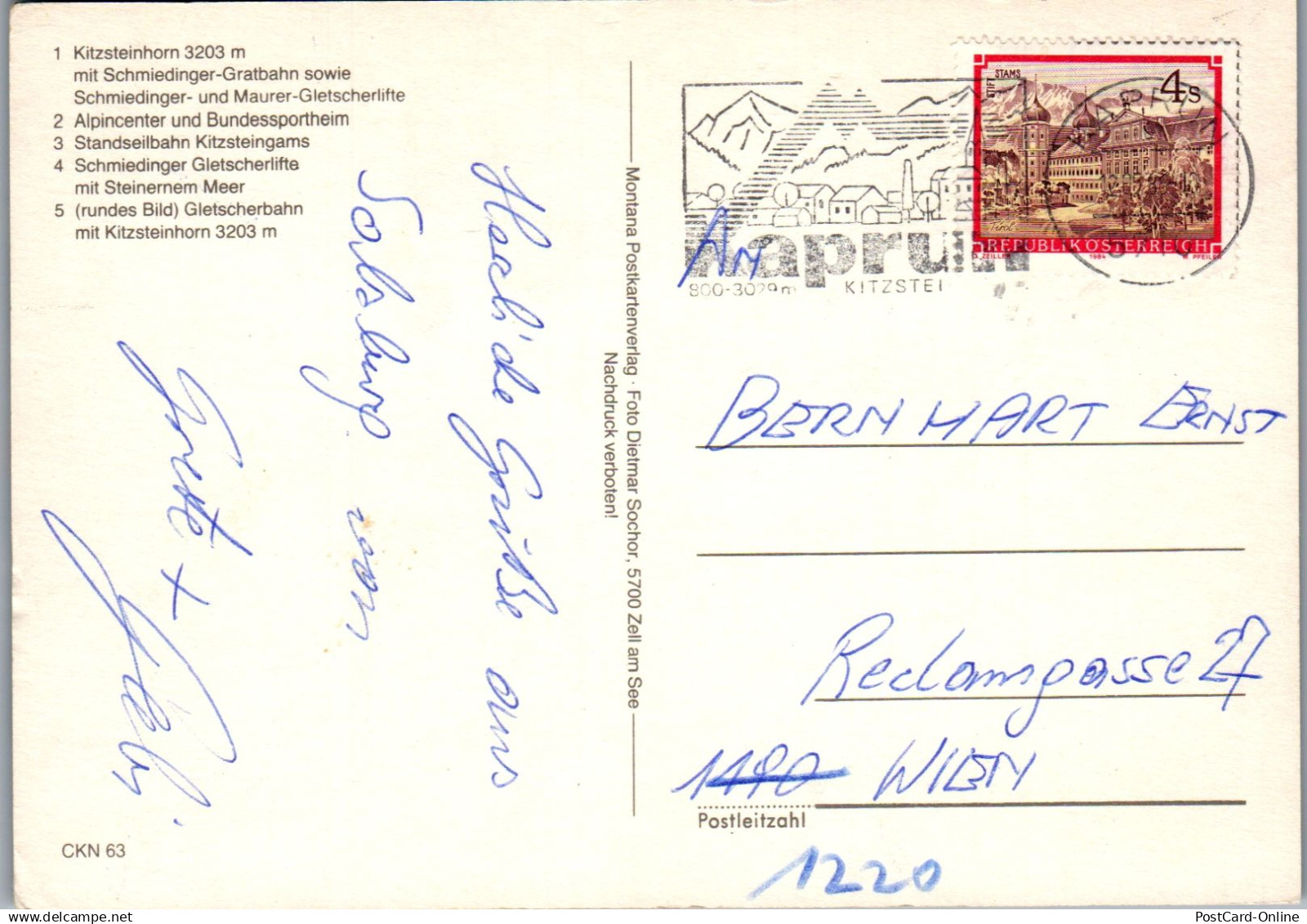 52343 - Salzburg - Kaprun , Gletscherbahn , Kitzsteinhorn , Mehrbildkarte , Winter , Ski - Gelaufen  - Kaprun