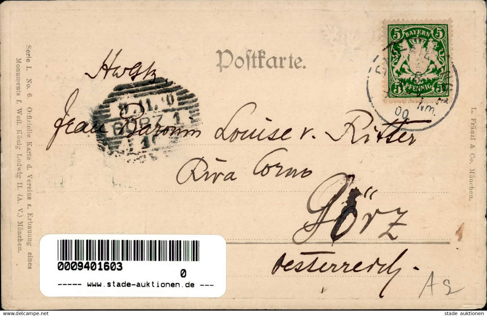 Adel Bayern König Ludwig II. Präge-AK I-II - History